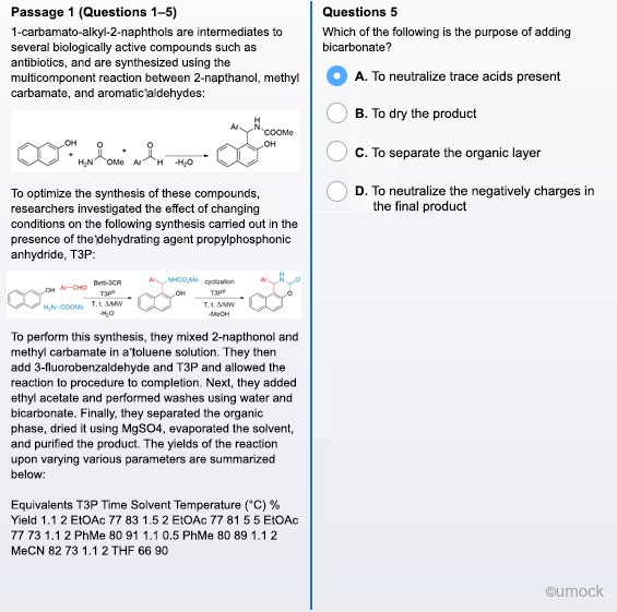 MCAT Sample question and explanation
